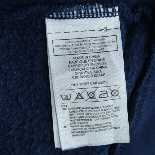 Adidas Men's Blue Pullover Hoodie L Logo Fleece Sweatshirt