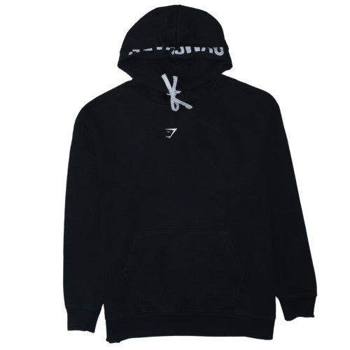 Gymshark Men’s Black Pullover Hoodie L Regular Fit Fleece Sportswear