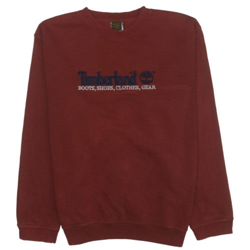 Timberland Men's Red XL Crew Neck Embroidered Pullover Sweatshirt