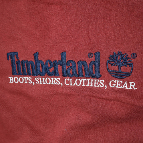Timberland Men's Red XL Crew Neck Embroidered Pullover Sweatshirt