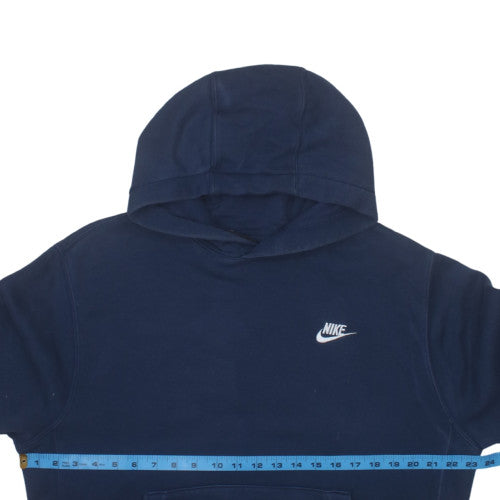 Nike Men's Blue Pullover Hoodie M Fleece Logo Sportswear