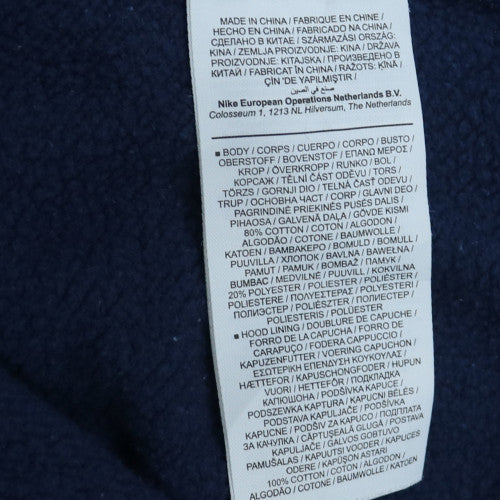 Nike Men's Blue Pullover Hoodie M Fleece Logo Sportswear