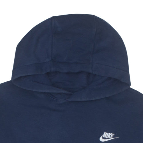 Nike Men's Blue Pullover Hoodie M Fleece Logo Sportswear