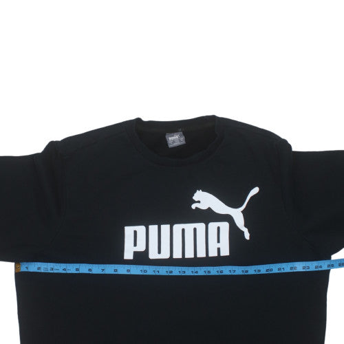 Puma Men’s Black XL Crew Neck Logo Pullover Sweatshirt