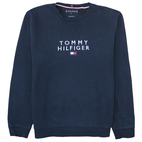 Tommy Hilfiger Men's Blue XL Crew Neck Cotton Sweatshirt