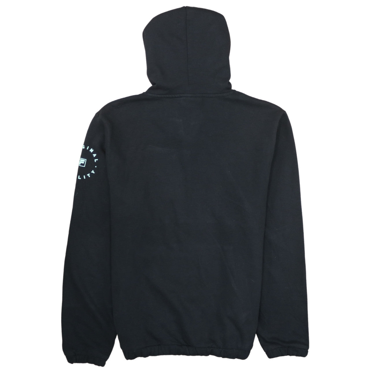 Fila Womens Black Pullover Hoodie L Cotton Blend Sweatshirt