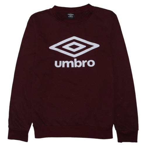 Umbro Men's Burgundy Crew Neck Sweatshirt L Logo Graphic Pullover
