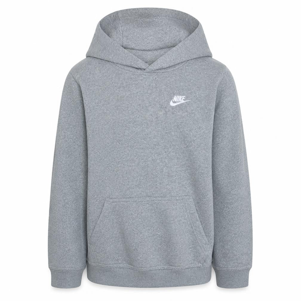 Front view of Nike boys’ grey pullover hoodie xl 158-170cm hooded sweatshirt