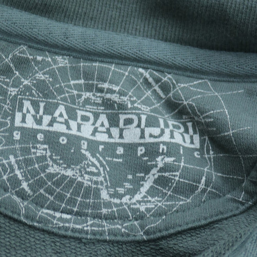 Napapijri Men's Green 3XL Full Zip Embroidered Sweatshirt