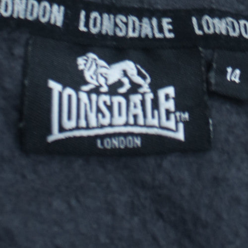 Lonsdale London Women's Black Size 14 Pullover Hoodie Sweatshirt