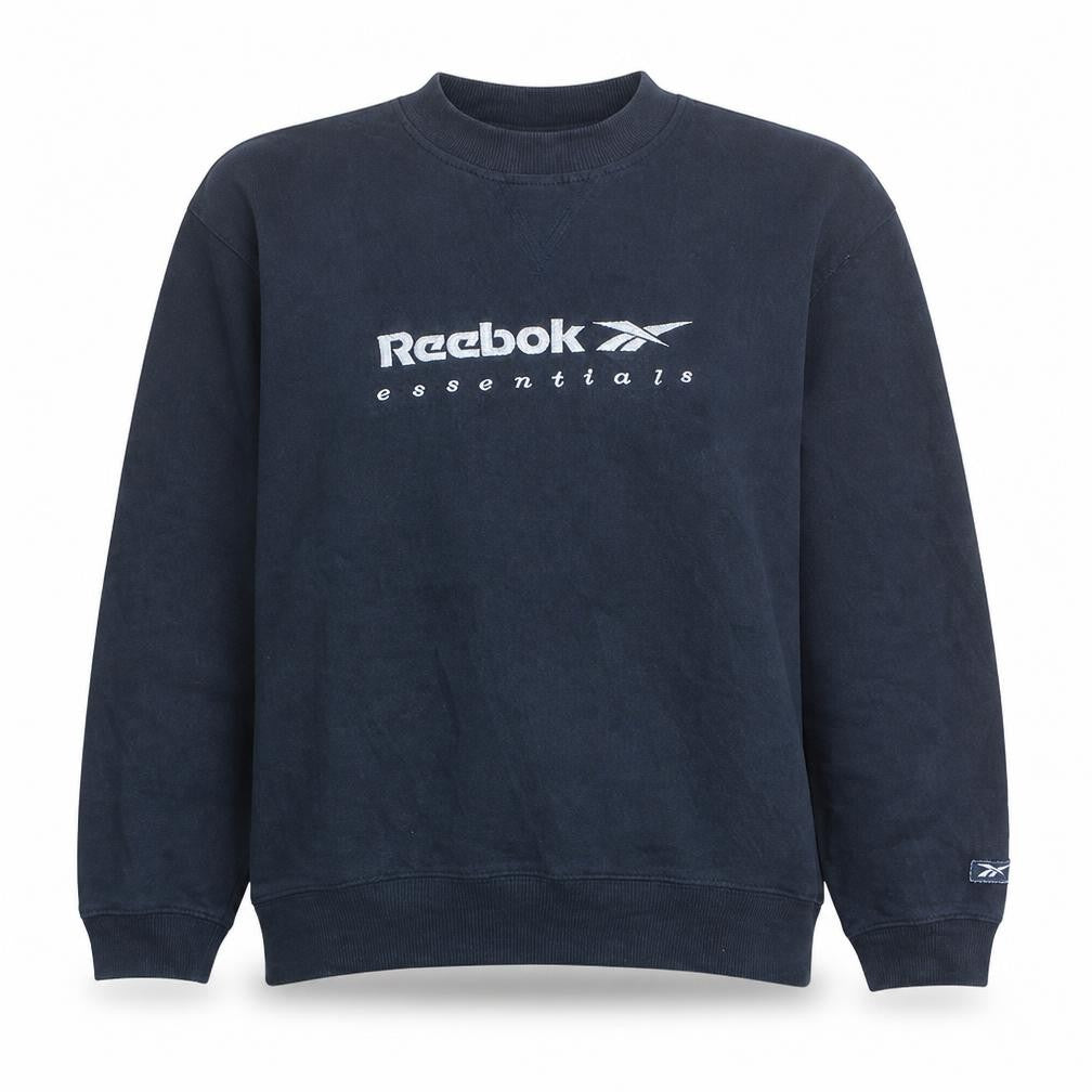 Front view of Reebok Women's Black Essentials Logo Sweatshirt, size 14