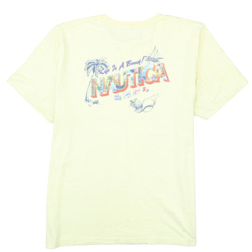 Nautica Men's Yellow 2XL Graphic Beach Nautical Cotton T-Shirt