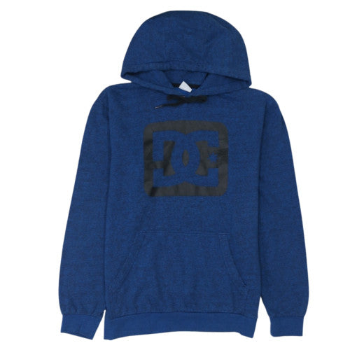 DC Mens Blue Pullover Hoodie M Graphic Logo Regular Fit Fleece