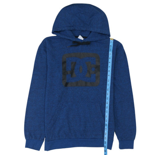 DC Mens Blue Pullover Hoodie M Graphic Logo Regular Fit Fleece