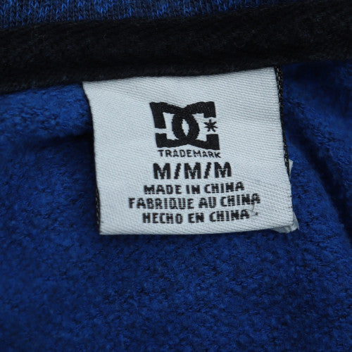 DC Mens Blue Pullover Hoodie M Graphic Logo Regular Fit Fleece