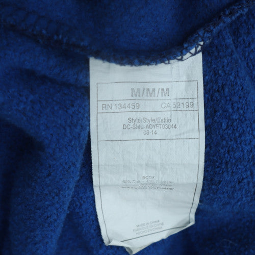 DC Mens Blue Pullover Hoodie M Graphic Logo Regular Fit Fleece