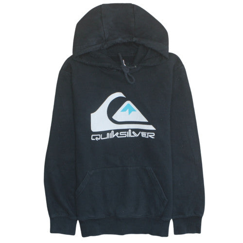 Quiksilver Men’s Black Pullover Hoodie Size S Graphic Surf Style