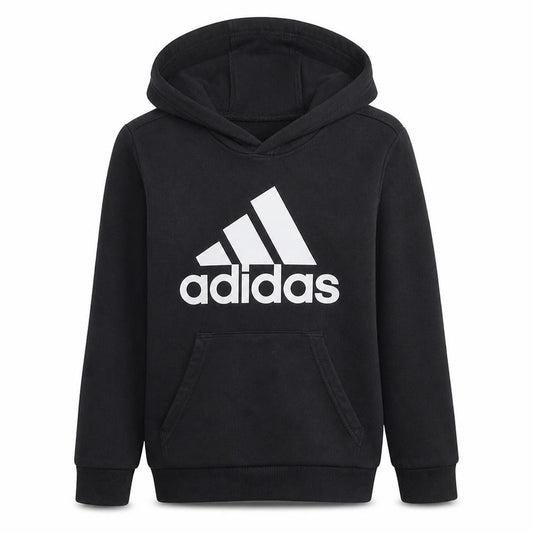 Adidas Boys Black Pullover Hoodie 9-10 Years Cotton Blend Sweatshirt