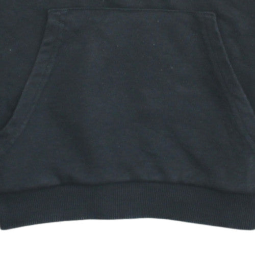 Adidas Boys Black Pullover Hoodie 9-10 Years Cotton Blend Sweatshirt