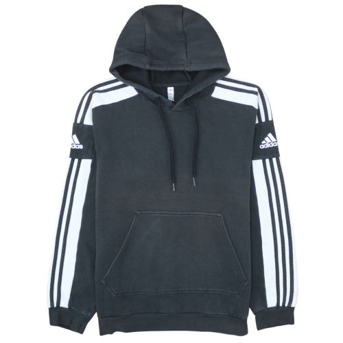 Adidas Men's Black Pullover Hoodie L Logo Sports Fleece Sweatshirt