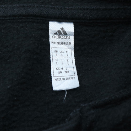 Adidas Men's Black Pullover Hoodie L Logo Sports Fleece Sweatshirt