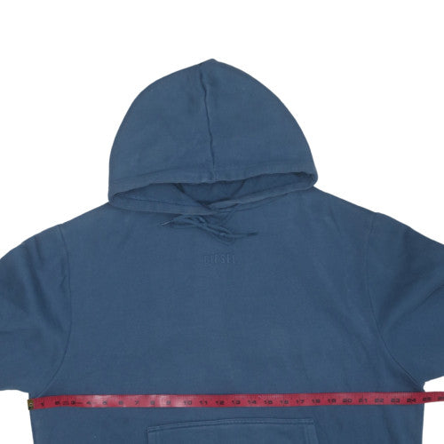 Diesel Mens Blue Pullover Hoodie M Cotton Blend Fleece