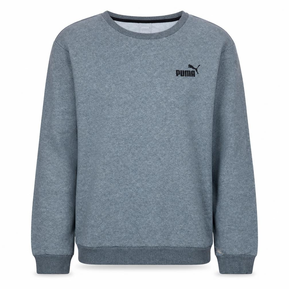 Front view of Puma Men's Grey Crew Neck Pullover Sweatshirt, size L