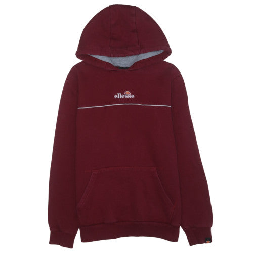 Ellesse Mens Red Pullover Hoodie M Fleece Logo Sportswear