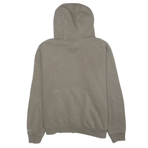 Nike Women Beige Large Pullover Hoodie with Logo Design