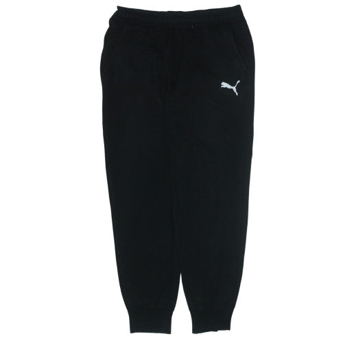 Puma Men's Black Jogger Trousers L Regular Fit Elastic Waist