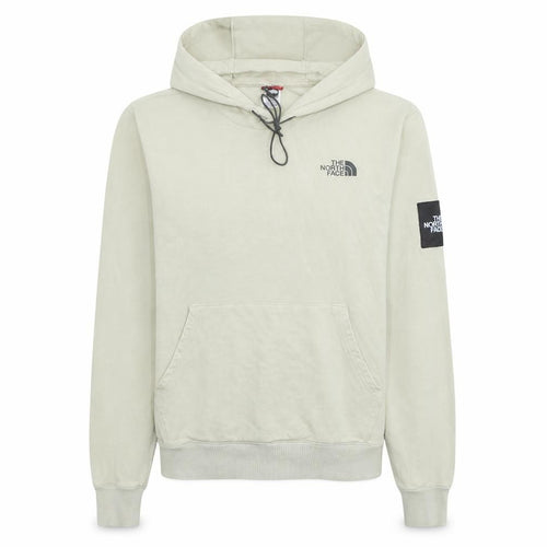 The North Face Unisex Beige Pullover Hoodie M Cotton Fleece
