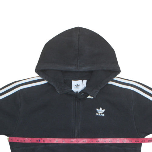 Adidas Mens Black Small 1/2 Zip Hoodie with Logo Detail