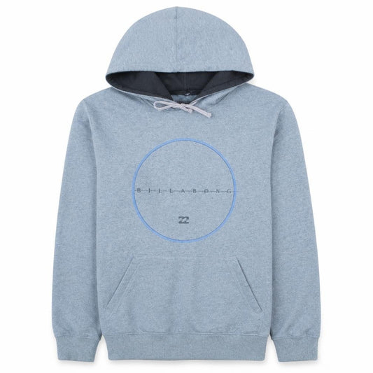 Front view of Billabong men’s grey pullover hoodie medium fleece sweatshirt