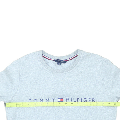 Tommy Hilfiger Women Grey Logo Crew Neck Pullover Sweatshirt S