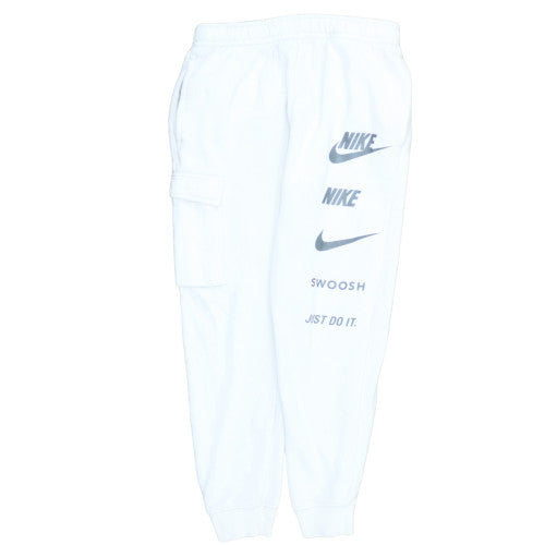 Nike Men's White Jogger Cargo Sweatpants S Logo Fleece