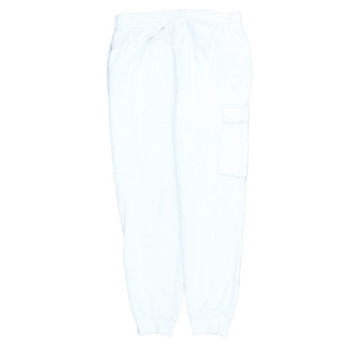 Nike Men's White Jogger Cargo Sweatpants S Logo Fleece