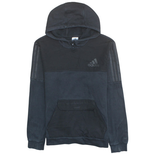 Adidas Men Black Pullover Hoodie Medium Sports Fleece