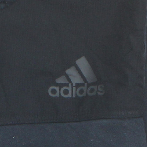 Adidas Men Black Pullover Hoodie Medium Sports Fleece