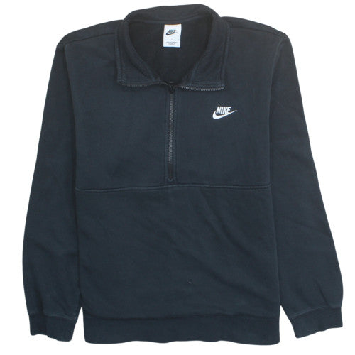 Nike Men's Black L 1/2 Zip Fleece Sweatshirt Regular Fit Sportswear