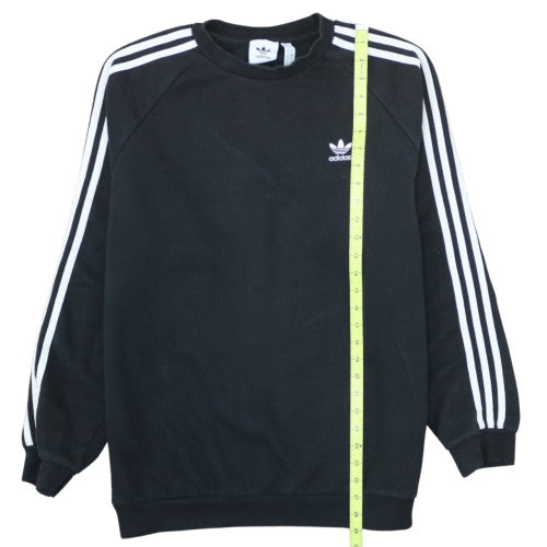 Adidas Mens Black L Pullover Sweatshirt Logo Crew Neck Fleece