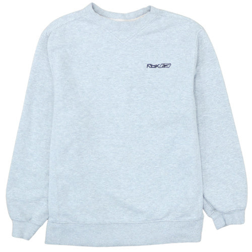 Reebok Mens Light Grey Crew Neck Sweatshirt Size L Cotton Blend