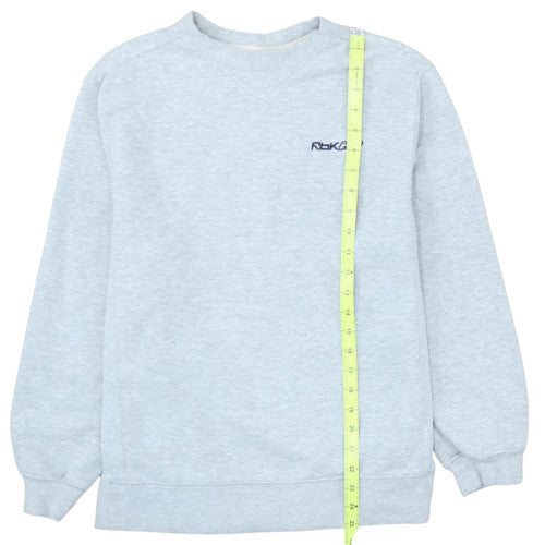 Reebok Mens Light Grey Crew Neck Sweatshirt Size L Cotton Blend