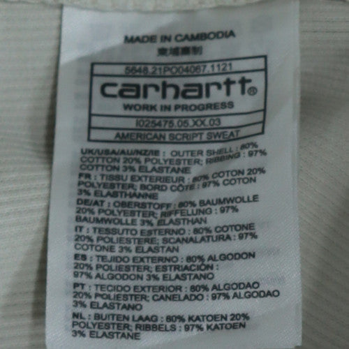 Carhartt Men's White Crew Neck Logo Sweatshirt Size M