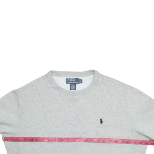 Ralph Lauren Men's Grey Cotton Crew Neck Pullover Sweatshirt L