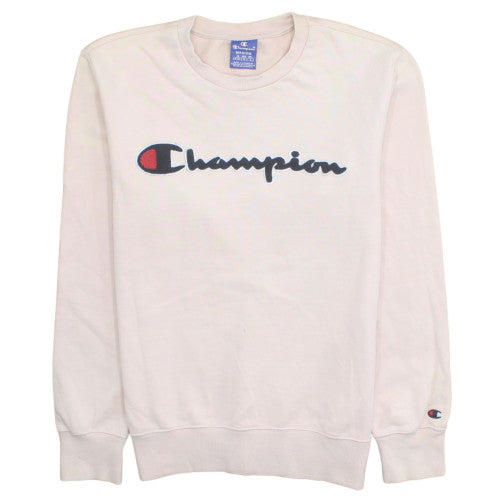Champion Women's Beige Cotton Pullover Sweatshirt Medium