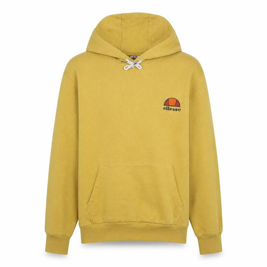 Front view of Ellesse Men's Yellow Pullover Hoodie Medium Logo Sportswear