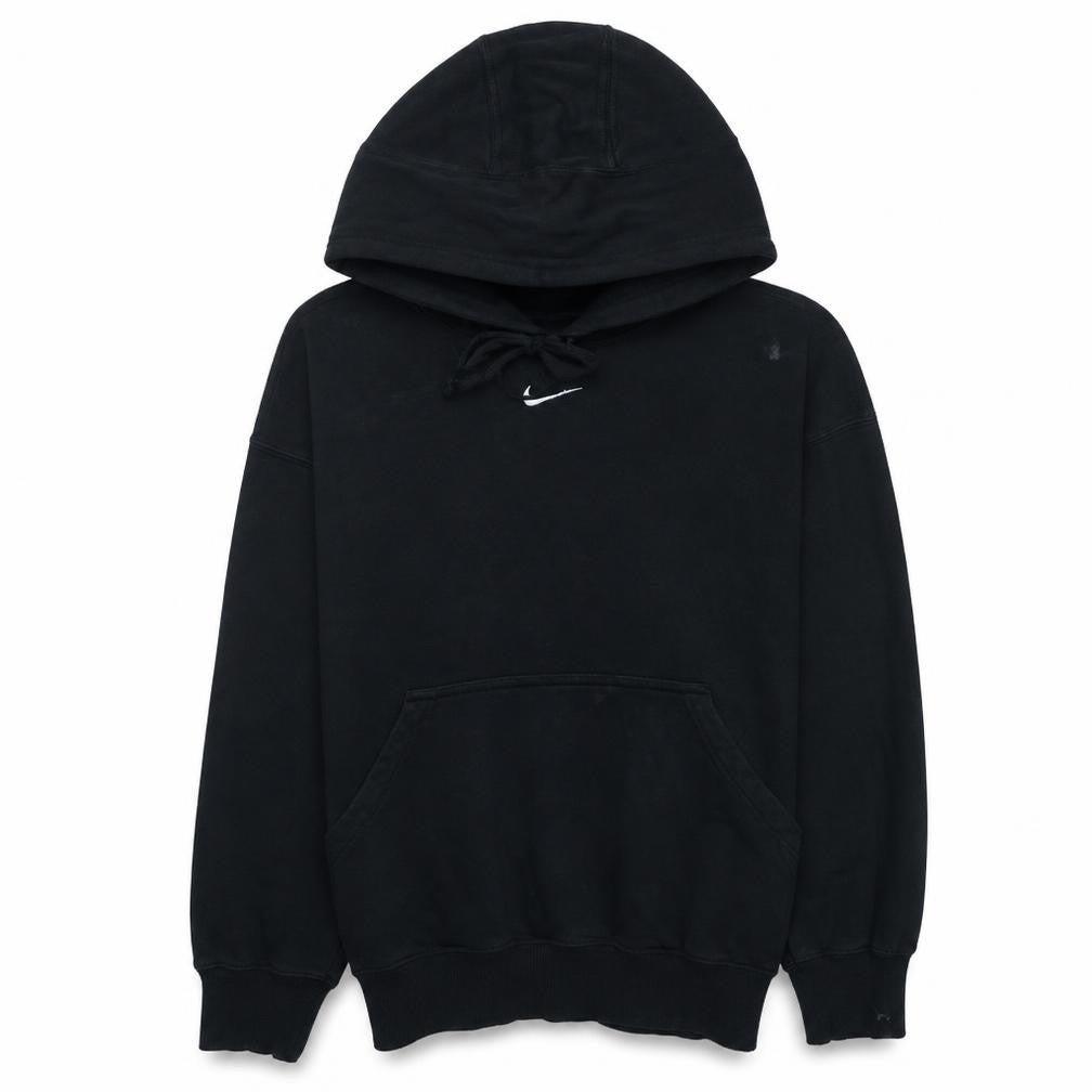 Front view of Nike Men's Black Pullover Hoodie L Logo Fleece Sweatshirt