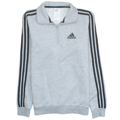 Adidas Men's Grey XS 1/4 Zip Fleece Sweatshirt Sports Top