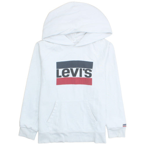 Levi's Men's White Pullover Hoodie M Graphic Logo Sweatshirt