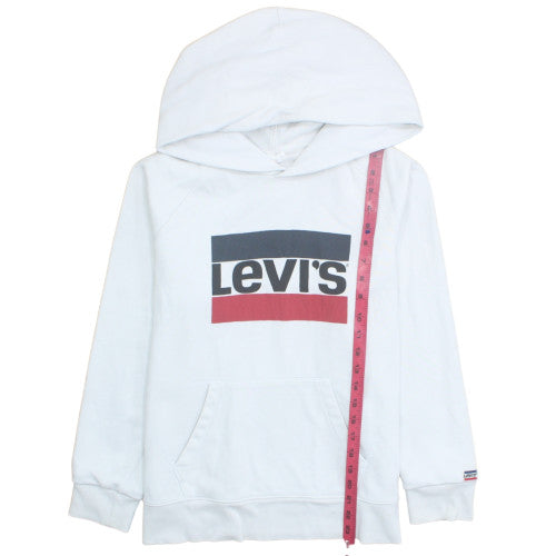Levi's Men's White Pullover Hoodie M Graphic Logo Sweatshirt